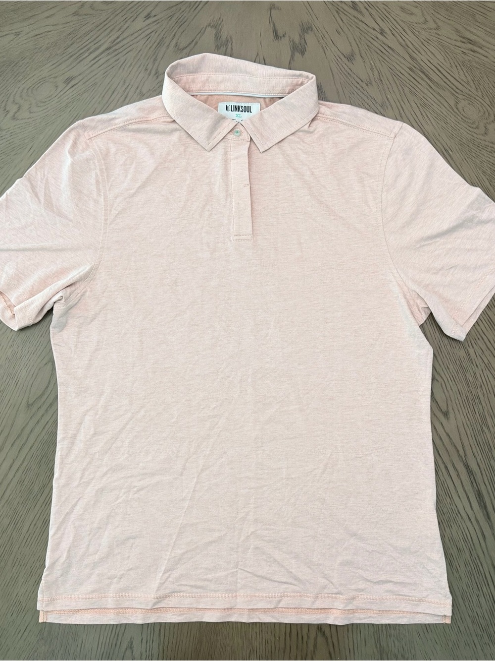 Linksoul Men's Pale Pink Polo Shirt